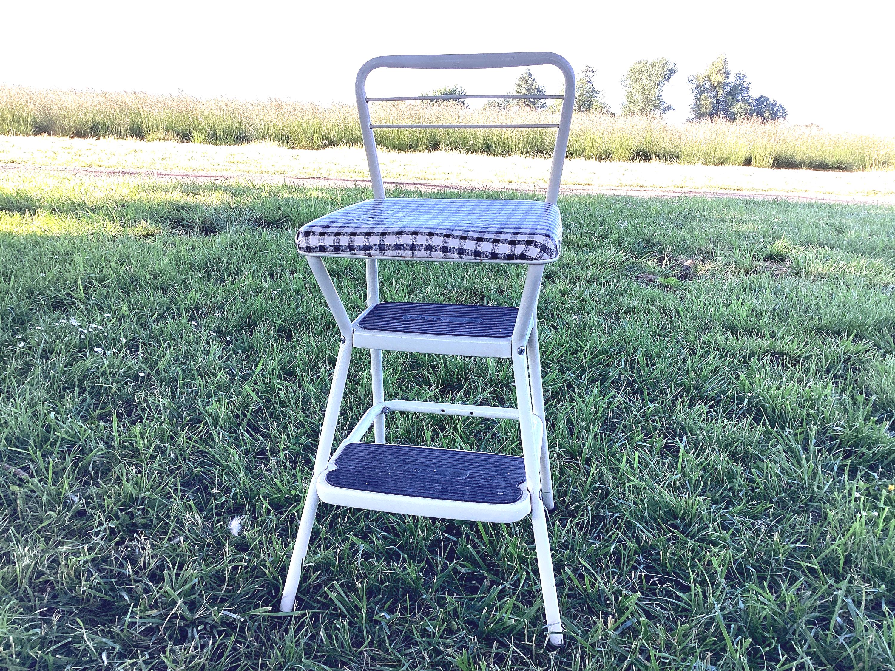 Stool Step Kitchen Black White Checkered - Etsy