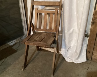 Chair Childs Wood Rustic Folding Antique