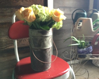 Vase Metal Concrete Flower Vintage