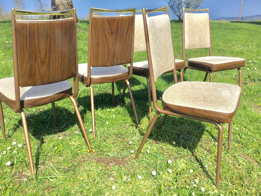 Chairs Dining Vinyl Retro Kitchen Etsy