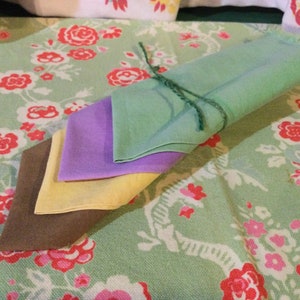 Napkins Multi Colored Fringed Cotton Vintage