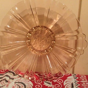 Depression Pink Glass Candy Serving Dish
