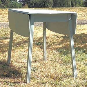 Wood Drop Leaf Table 1940 Pale Blue