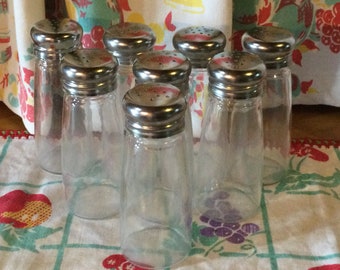 Spice Jars Clear Glass Set Eight Lid