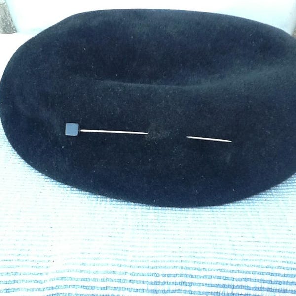 Hat Felt Italian Black Tosca Pin