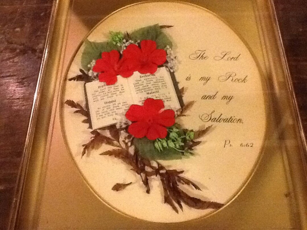 Picture Psalms Scripture Roses Framed Vintage - Etsy