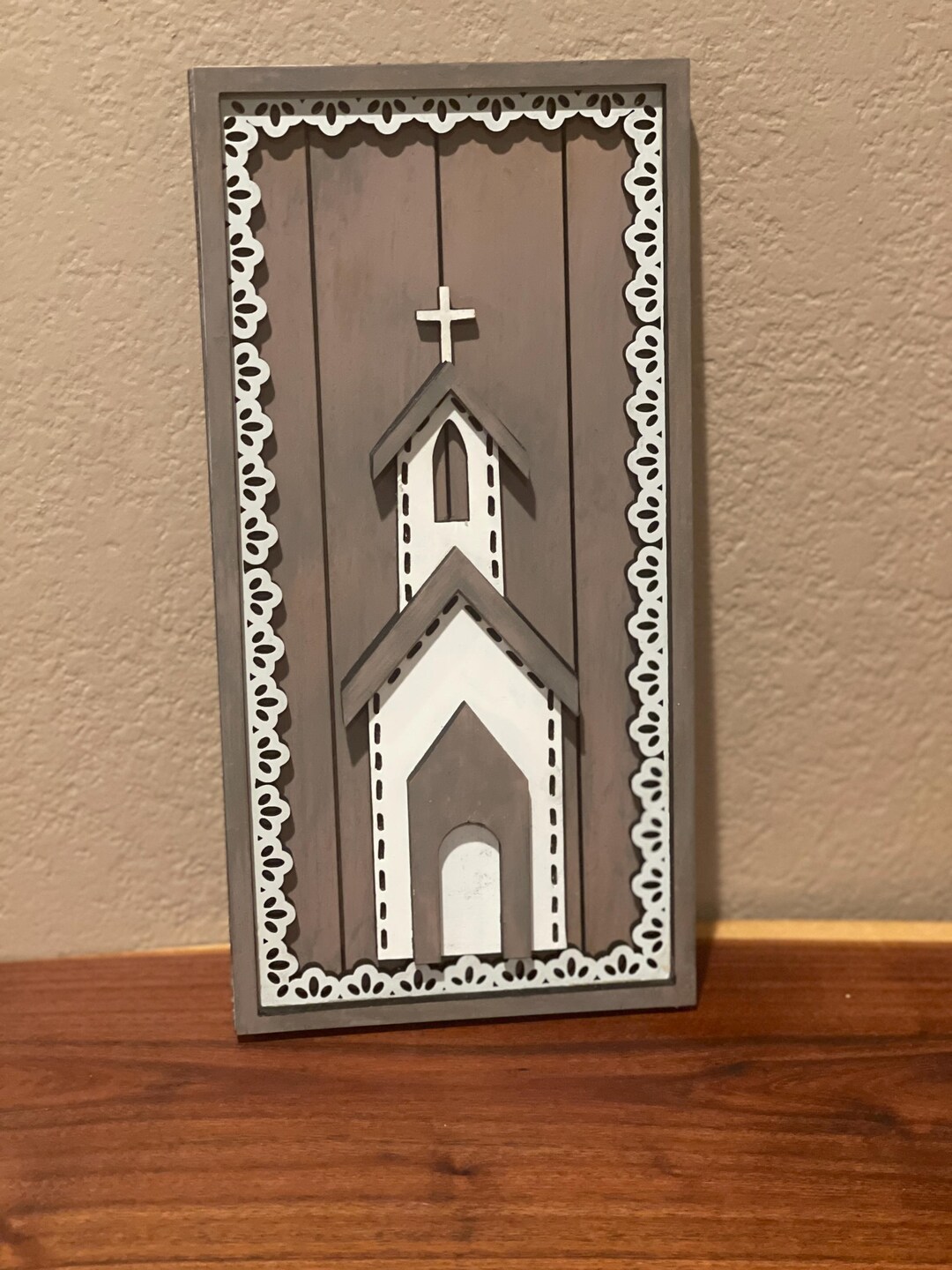 Shrine Rustic Sign Rustic Church Sign, Christian Farmhouse Wall Decor, Layered Chapel ...