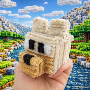 Handmade Blocky Wolf Figurine – Pipe Cleaner Animal Inspired by Minecraft