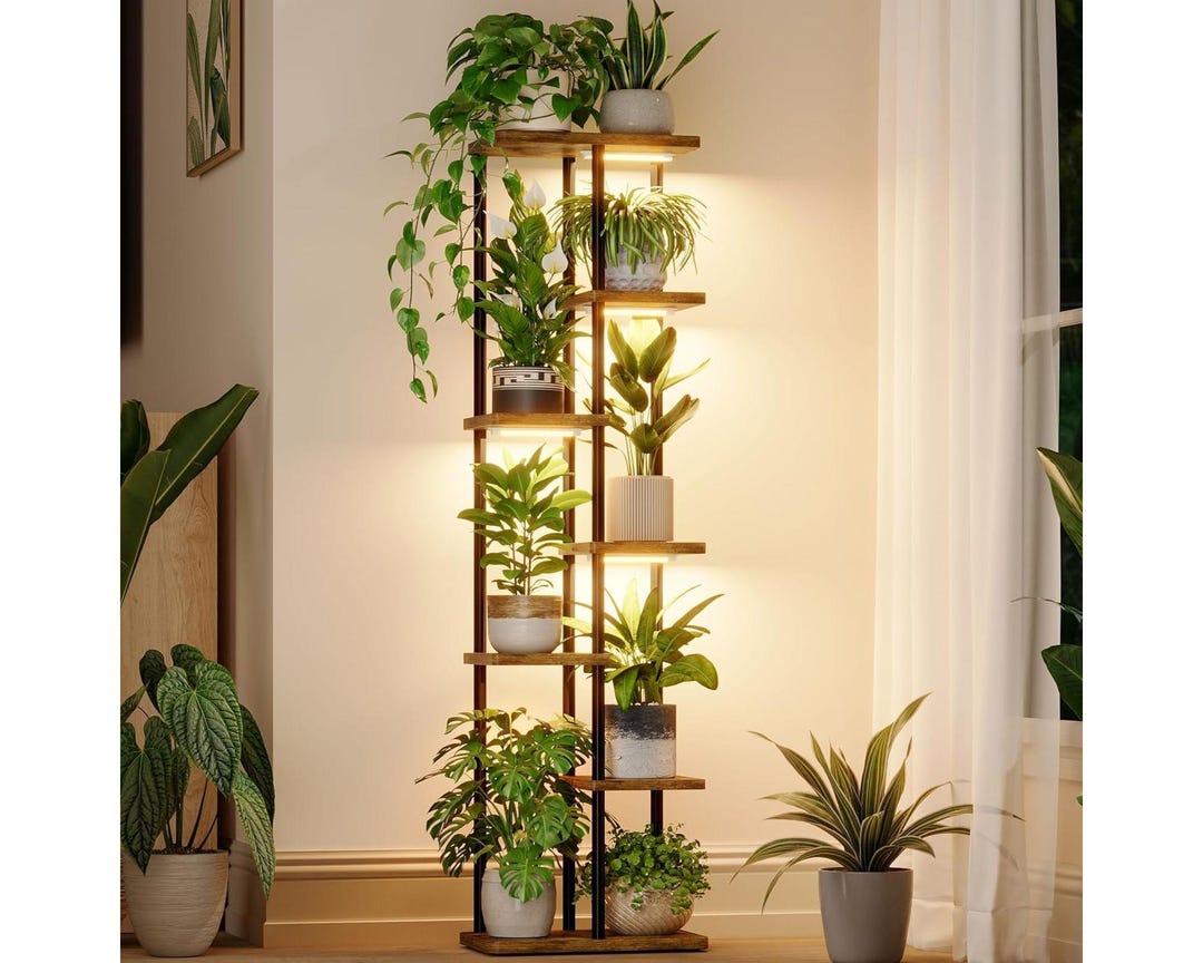 7 Tier Indoor Plant Stand | Plant Shelf Wood Flower, Stand for Home ...