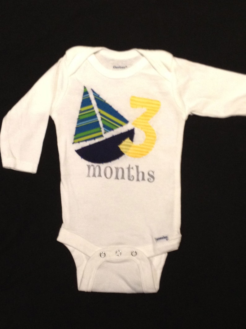 Month-by-Month Nautical Bodysuits 1-3 Months