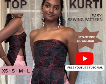 Minikurti con top palabra de honor / Patrón de costura fácil, ideal para principiantes - Descarga instantánea en PDF - Tutorial gratuito en YouTube