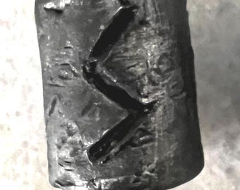 Handmade SOWILO Rune Dread Bead Forged Steel Look Viking Hair Bead Large Hole 12mm