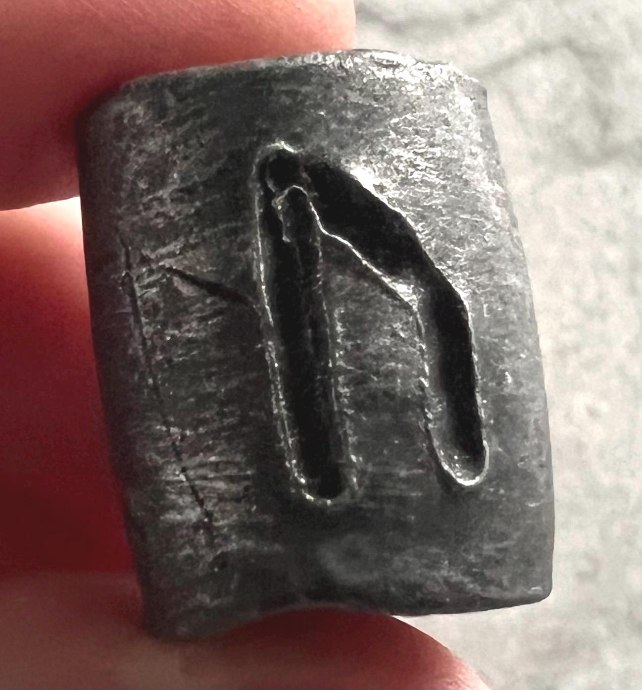 Dread Rune Handmade URUZ Rune Dread Bead Forged Steel Look Viking Hair Bead Large ...