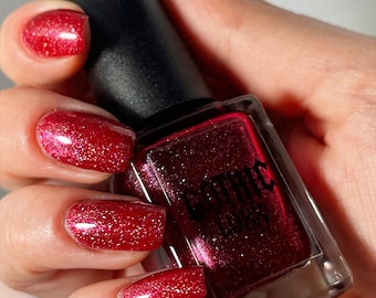 Pixie Punk, Hot Pink Holographic Sparkle Nail Polish 12ML