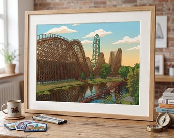 Six Flags Great Adventure Poster – El Toro, Kingda Ka Roller