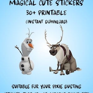 Pacchetto di clipart ispirato a Frozen / Adesivi PNG Principessa del Ghiaccio / Decorazione con polvere di fata / (Download digitale)