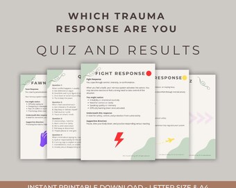 Trauma Response Quiz PDF | Fight Flight Freeze Fawn Test | Nervous System & Stress Response Types