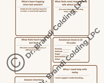 Therapy Session Prep Worksheet | Mental Health Reflection Tool (Digital Download)