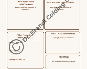 After Therapy Reflection Worksheet | Mental Health Journal Page (Digital Download)