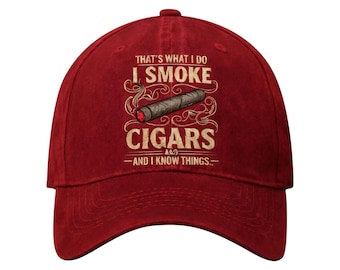 I Know things Embroidered Dad Hat, Vintage Washed Cotton Baseball Cap, Funny Sarcastic Hat for Men Women, Casual Adjustable Distressed Hat