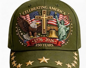 Pet 250e verjaardag VS, geborduurde hoed, verwassen pet VS 1776-2026, baseballpet patriottische adelaar, cadeau Amerikaanse vlag veteraan