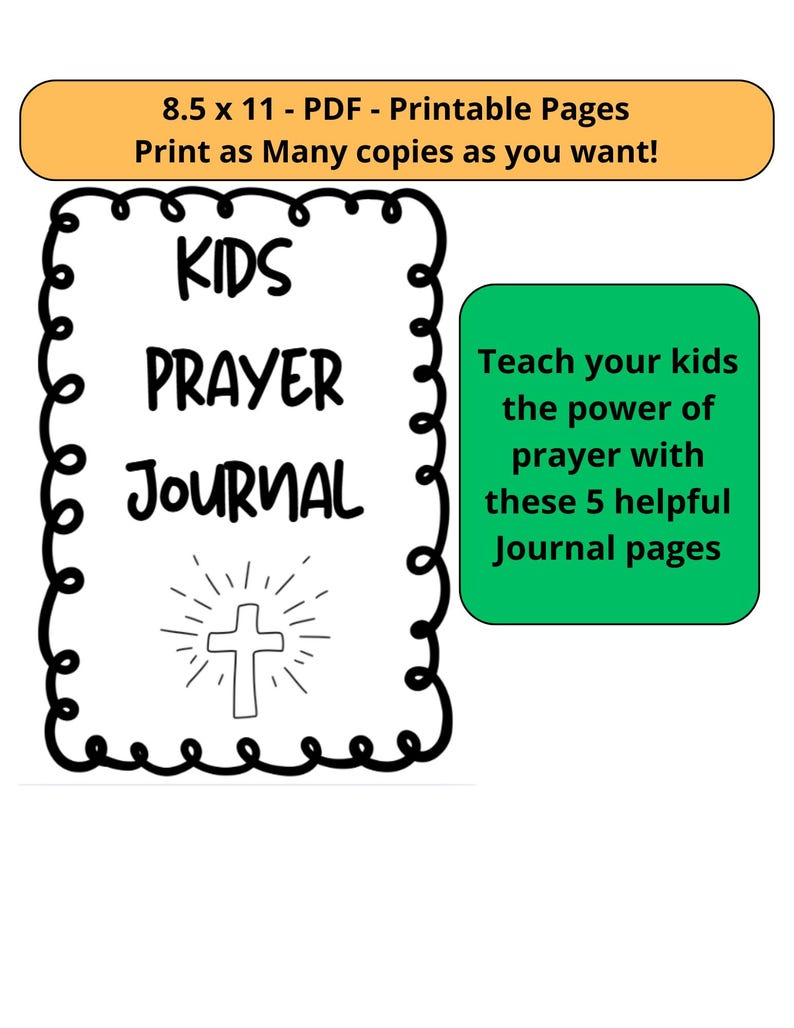 Kids Prayer Journal Printable | Christian Faith Devotional (digital ...