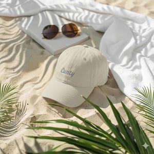 Casquette pour papa Cunty Script | Casquette de baseball en coton bio | Couvre-chef sarcastique