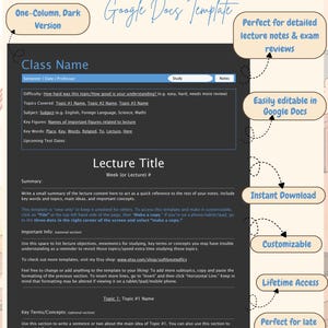 Fanfic Inspired Study Notes Template | Dark Mode Notes Template | Lecture Notes Template | Google Docs Template | Aesthetic Digital Notes