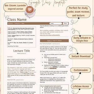 Mall för bruna anteckningar med fanfiction-inspiration | Mall för studieanteckningar med två kolumner | Mall för föreläsningsanteckningar | Digitala anteckningar | Mall för Google Dokument