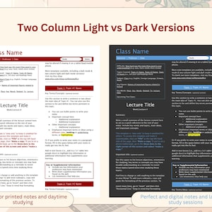 Fanfic Inspired Study Notes Template Pack | Lecture Notes | Google Docs | Light & Dark Mode | 1- and 2-Column Layout image 5