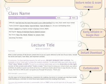 Mall för fanfic-inspirerade lavendelstudieanteckningar | Google Docs-mall (digital nedladdning) | Mall för föreläsningsanteckningar | Estetiska anteckningar
