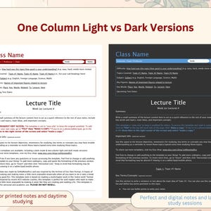 Fanfic Inspired Study Notes Template Pack | Lecture Notes | Google Docs | Light & Dark Mode | 1- and 2-Column Layout image 4