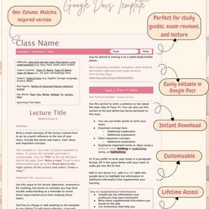 Fandom-inspirerad mall för Sakura-studieanteckningar | Mall för Google Docs-anteckningar (digital nedladdning) | Mall för föreläsningsanteckningar | Estetiska anteckningar