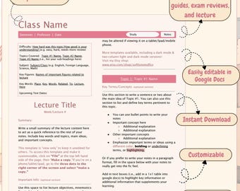 Fandom Inspired Sakura Study Notes Template | Google Docs Notes Template (Digital Download) | Lecture Notes Template | Aesthetic Notes