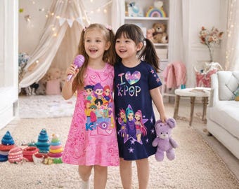 Sukienka z grafiką postaci z anime Kpop Demon Hunters