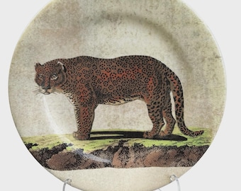 Gien Kenya Safari Cheetah Plates – Hand-Painted Porcelain Lunch Plates (9 inch)