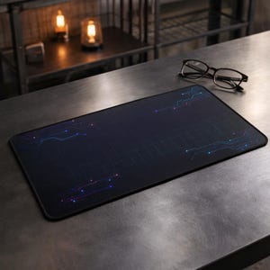 Cyberpunk Neon Circuit Desk Mat — Futuristic Gamer & Programmer Mouse Pad