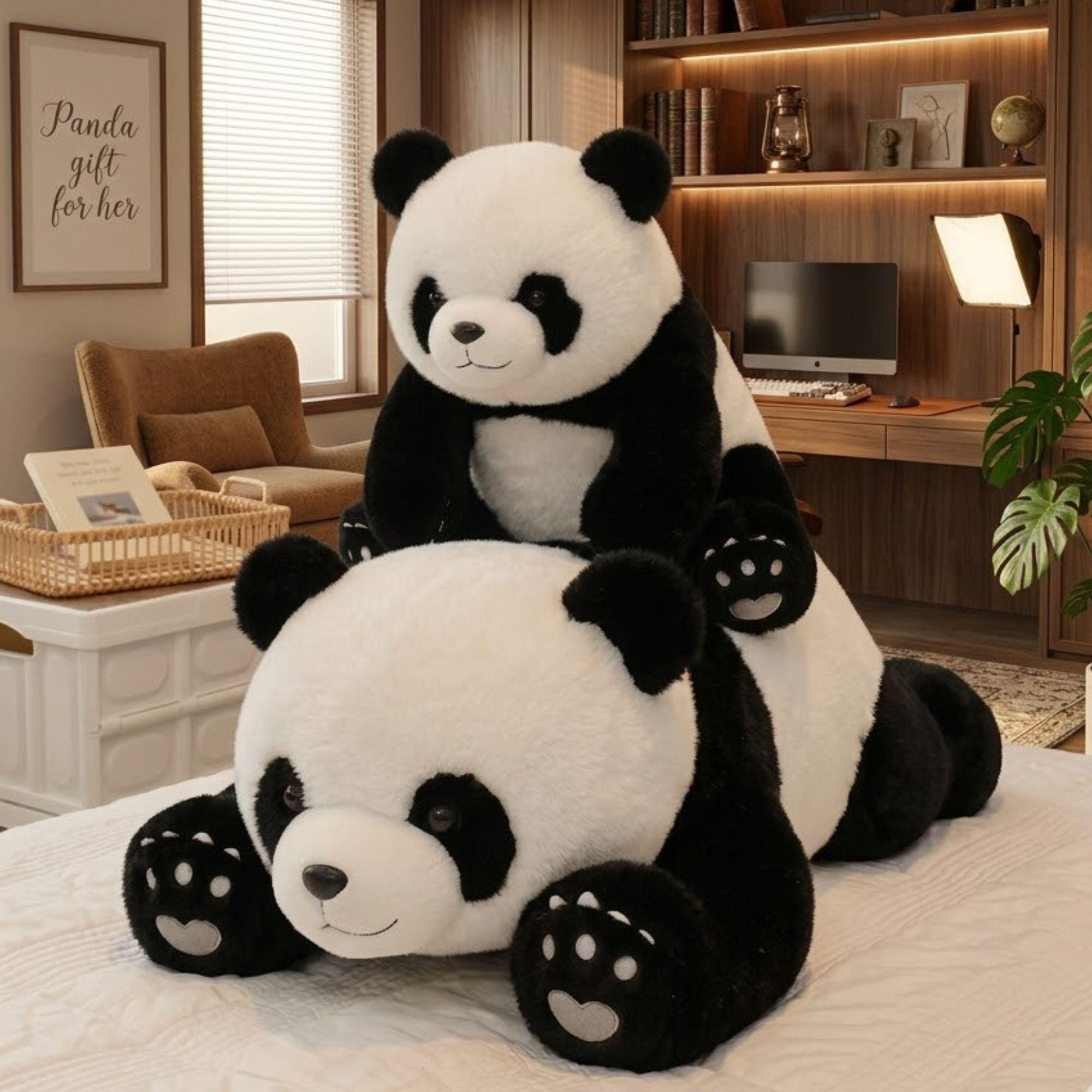 Riesiges Panda-Kuschelkissen – 60 Cm – Weiches Plüschtier – Zum Umarmen – Geschenk Für Kinder & Erwachsene – Versch. Größen