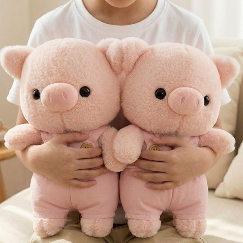 Pippin the Pinkie Pig Plush Toy: Soft Hugging Pillow, Minimalist ...