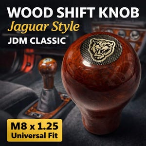 Wood Shift Knob M8x1.25 Jaguar Style JDM Classic Manual Gear Knob Universal Fit