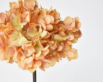 27" Faux Hydrangea Terracotta Orange Stem