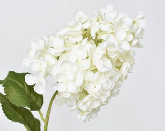 28" Faux Cone Hydrangea Stem White