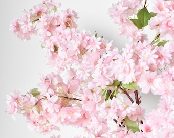 40" Faux Cherry Blossom Branch Stem Pink