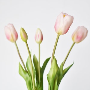 18&quot; Faux Tulip Stem Bundle Blush Pink