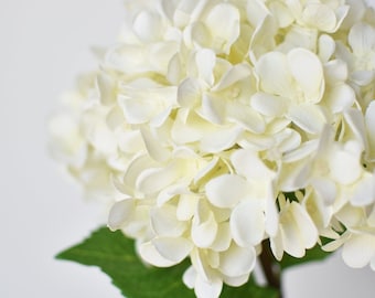 26" Faux Hydrangea Stem White