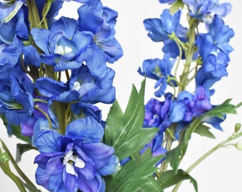 35" Faux Blue Violet Delphinium Stem