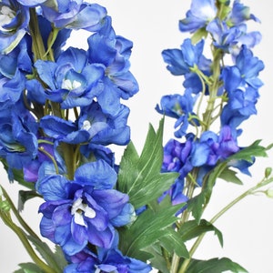35 Faux Blue Violet Delphinium Stem image 1