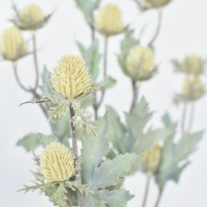 28" Faux Yellow Thistle Stem