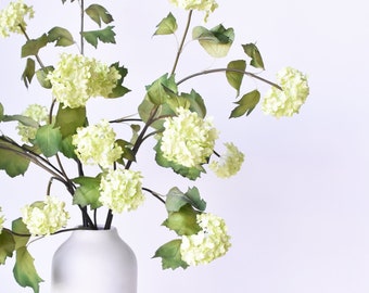 30" Faux Green Snowball Hydrangea Stem