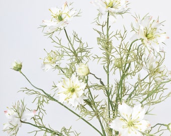 29" Faux White Nigella Stem